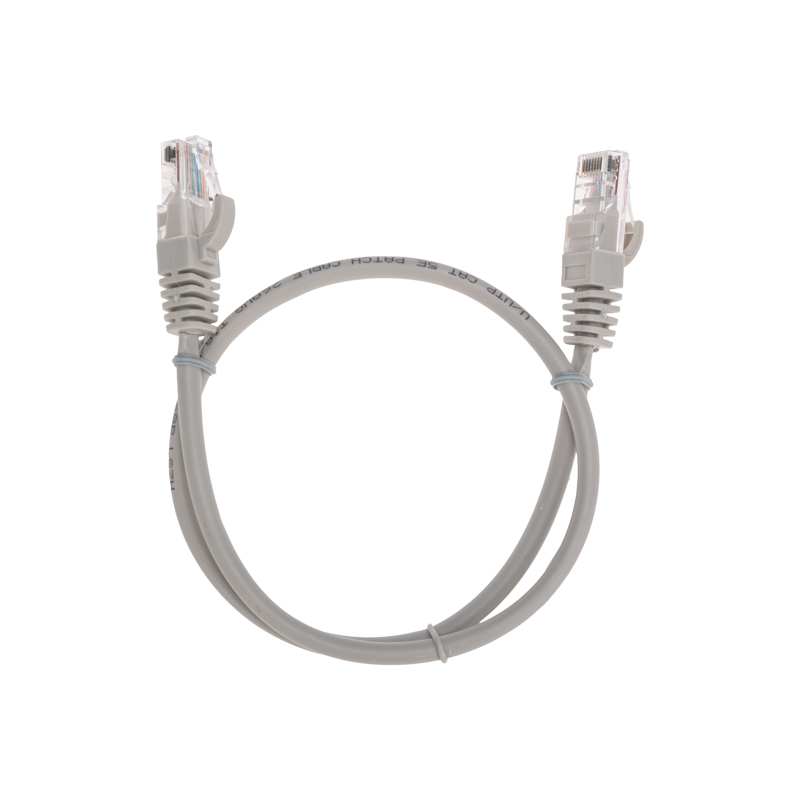 Шнур коммутационный патч-корд U/UTP, CAT 5e, RJ45-RJ45, 26AWG, LSZH, серый, 0,5м REXANT