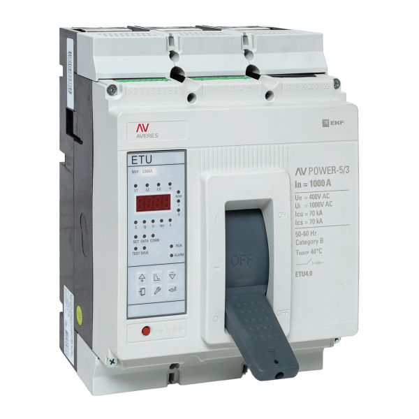 Выключатель автоматический в литом корпусе AV-POWER-5/3 1000А 70кА ETU4.0 EKF