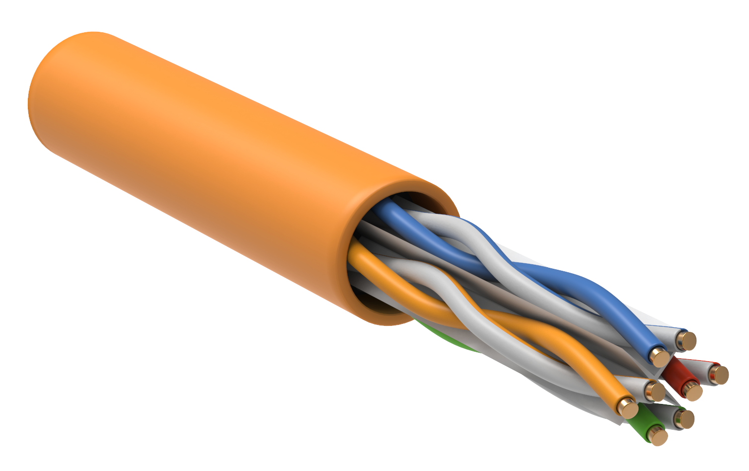 ITK Витая пара U/UTP кат.6A 4х2х23AWG solid LSZH нг(А)-HF оранжевый (305м)