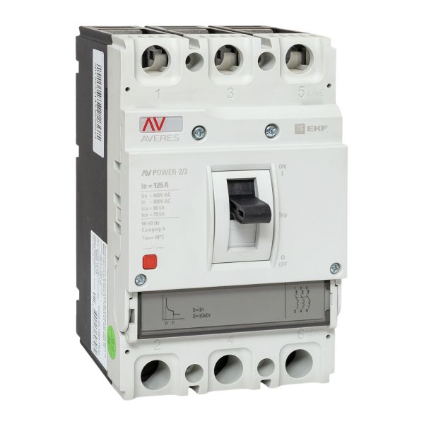 Выключатель автоматический в литом корпусе AV-POWER-2/3 125А 80кА TR EKF