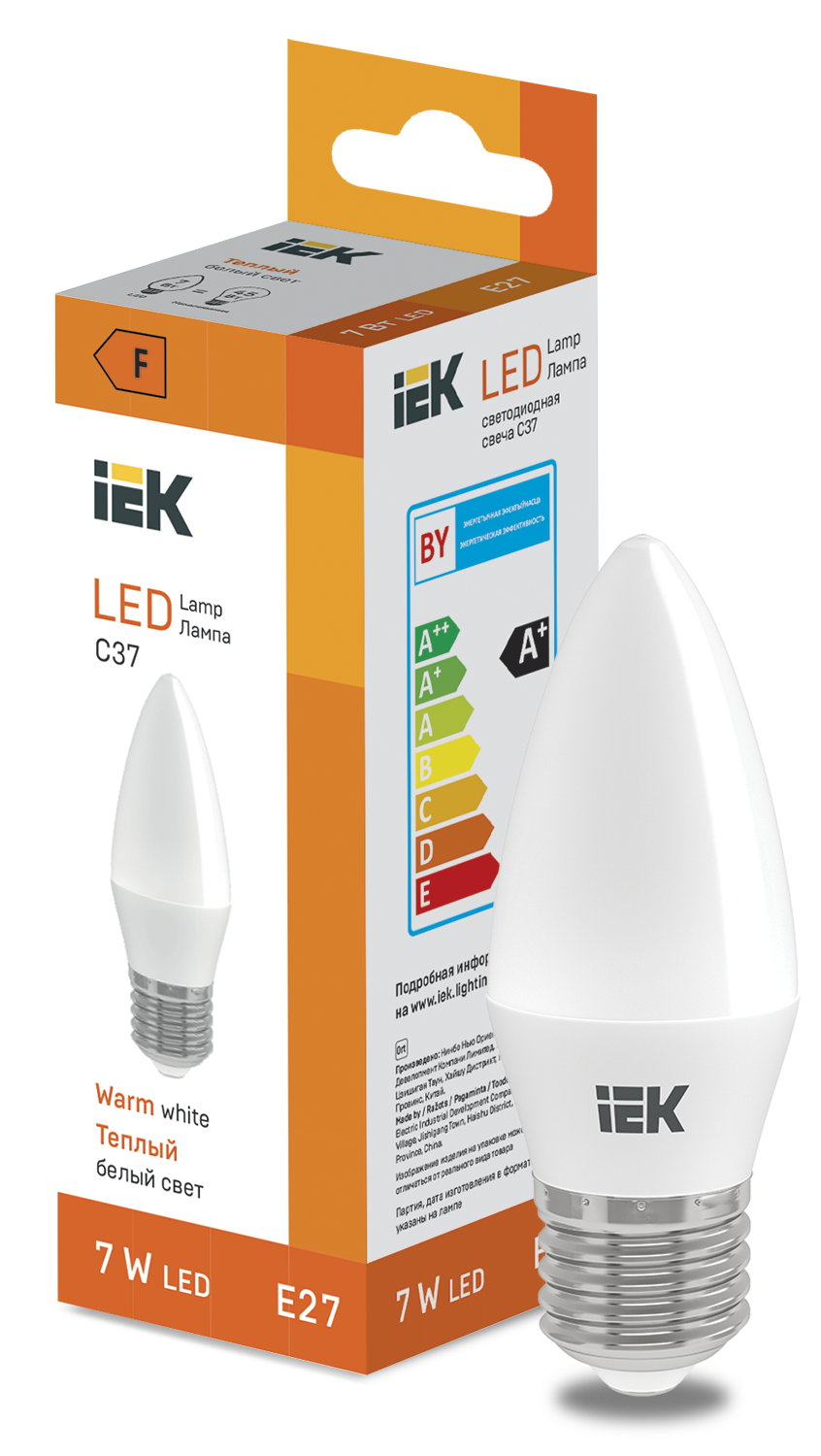 LED Candle C37 600lm 3000K E27 IEK