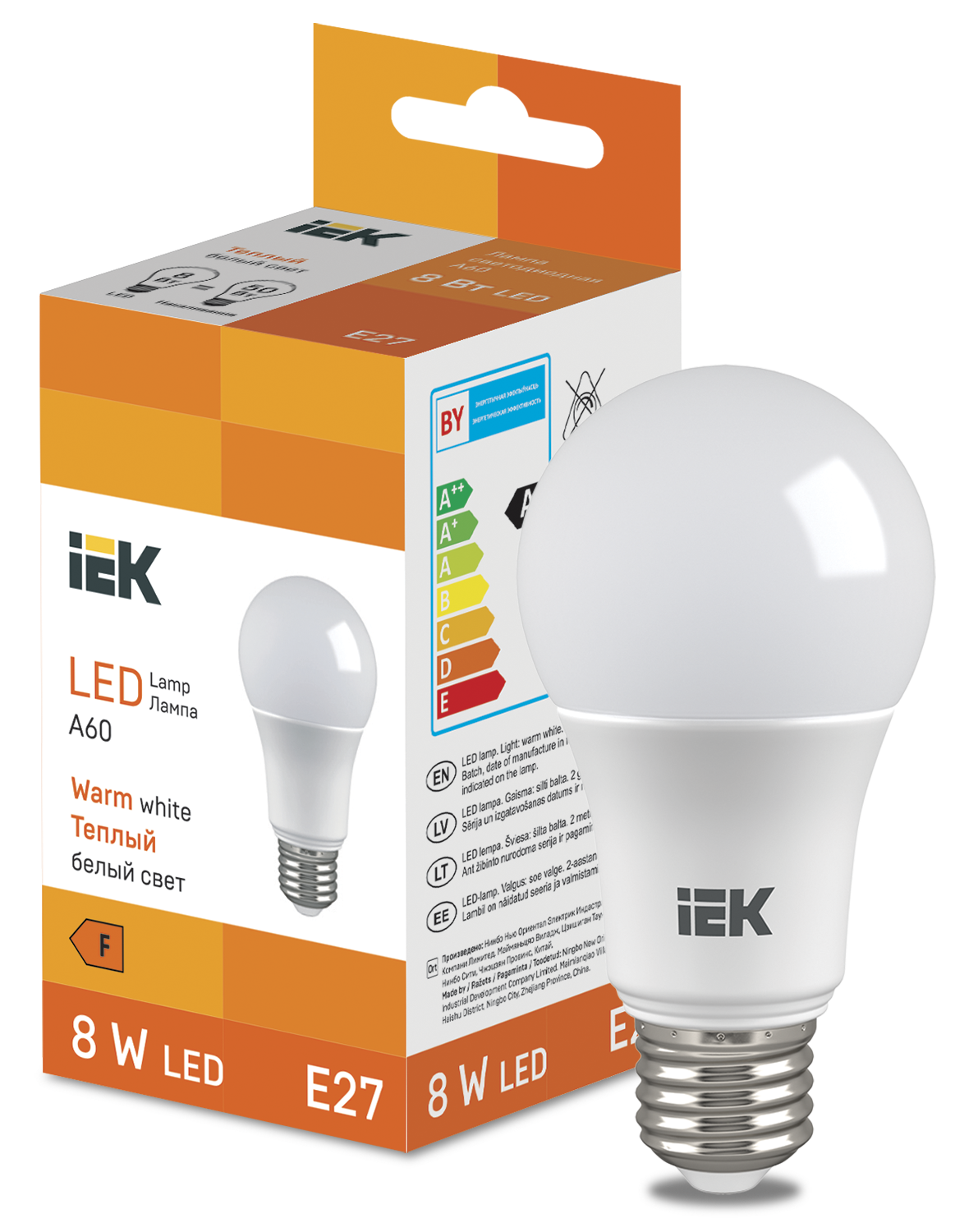 LED Bulb A60 710lm 3000K E27 IEK