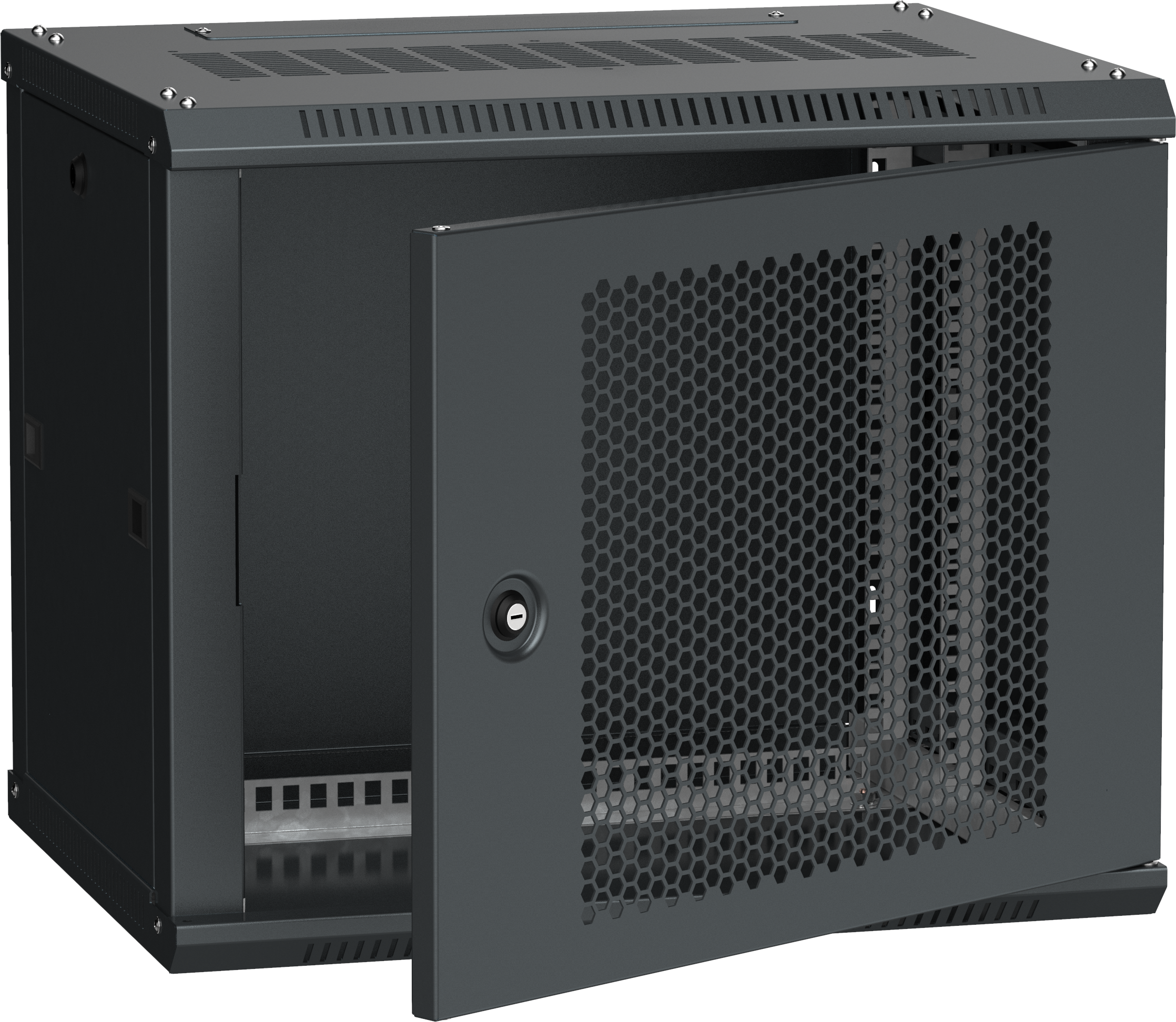 ITK Шкаф LINEA W 6U 600х450мм дверь перфорированная черный RAL9005