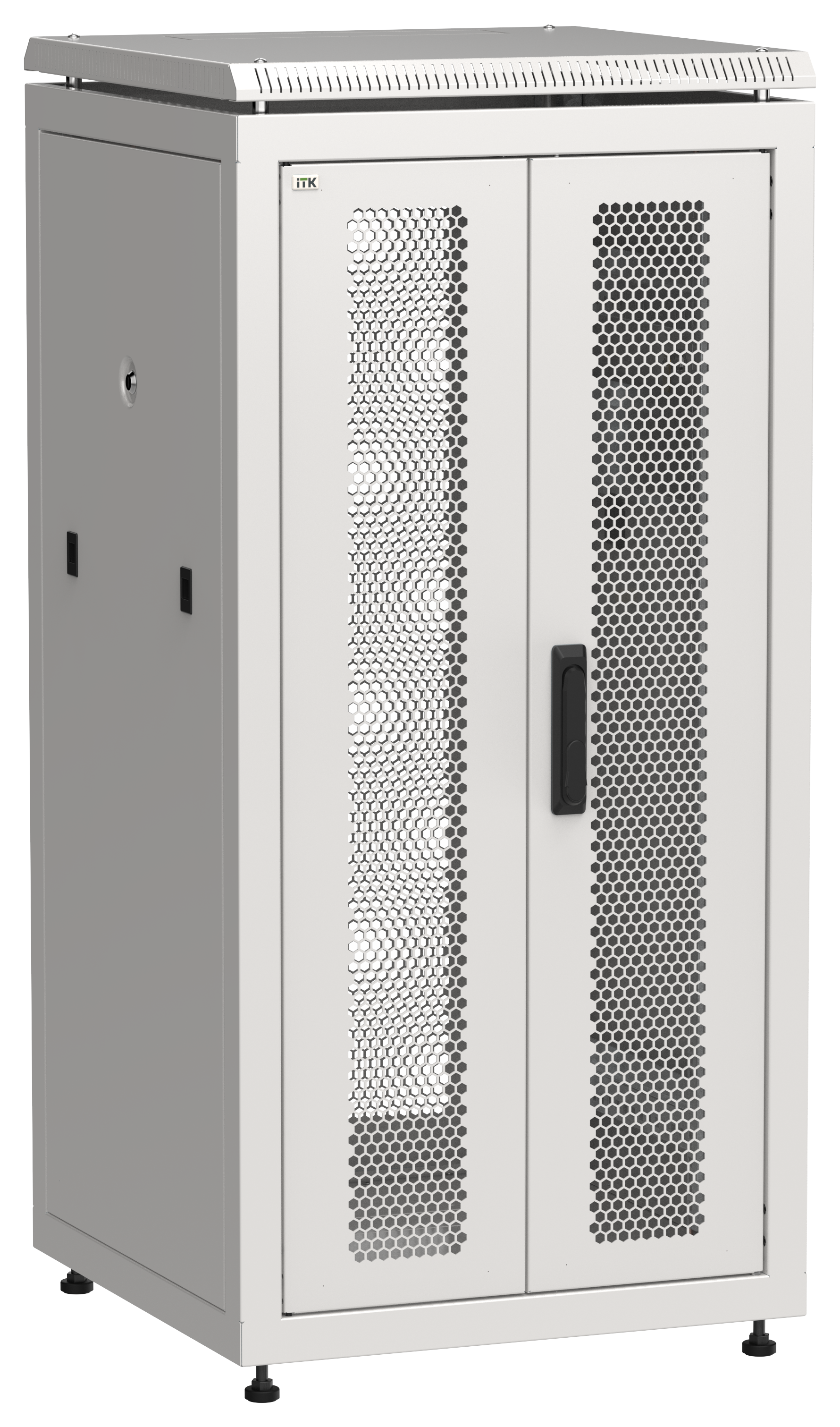 ITK LINEA N Шкаф сетевой 19" 24U 600х600мм двери передняя перфорированная задняя двустворчатая перфорированная серый