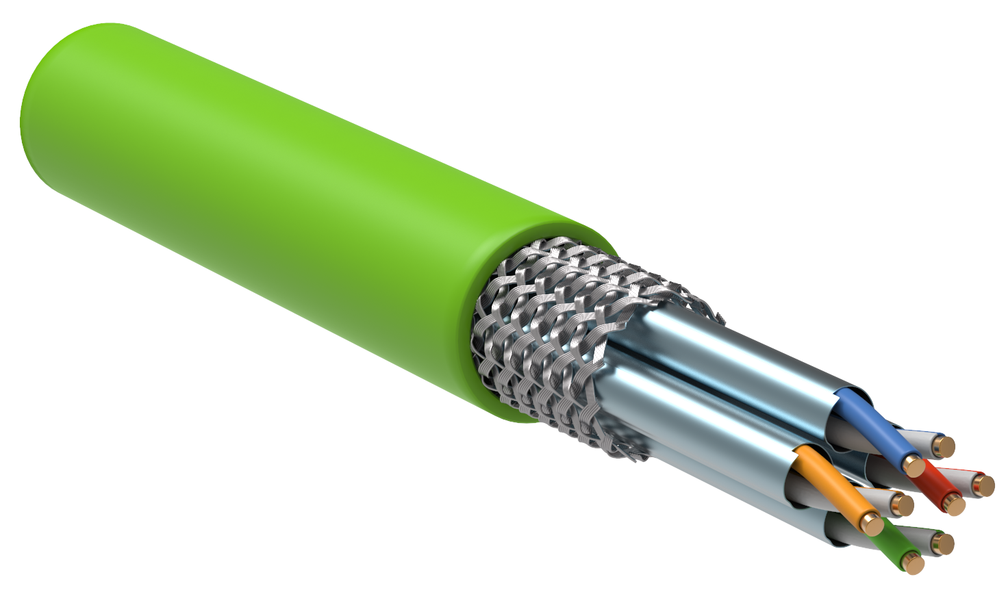 ITK Витая пара S/FTP кат.7 4х2х23AWG solid LSLTx нг(А)-LSLTx зеленый (305м)