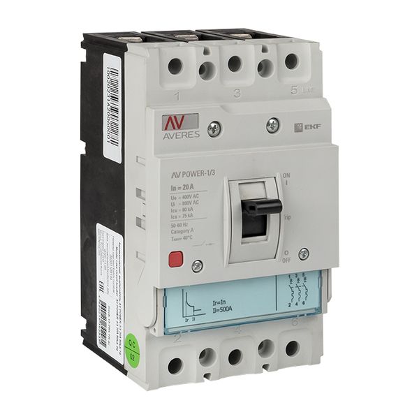 Выключатель автоматический в литом корпусе AV-POWER-1/3 20А 80кА TR EKF