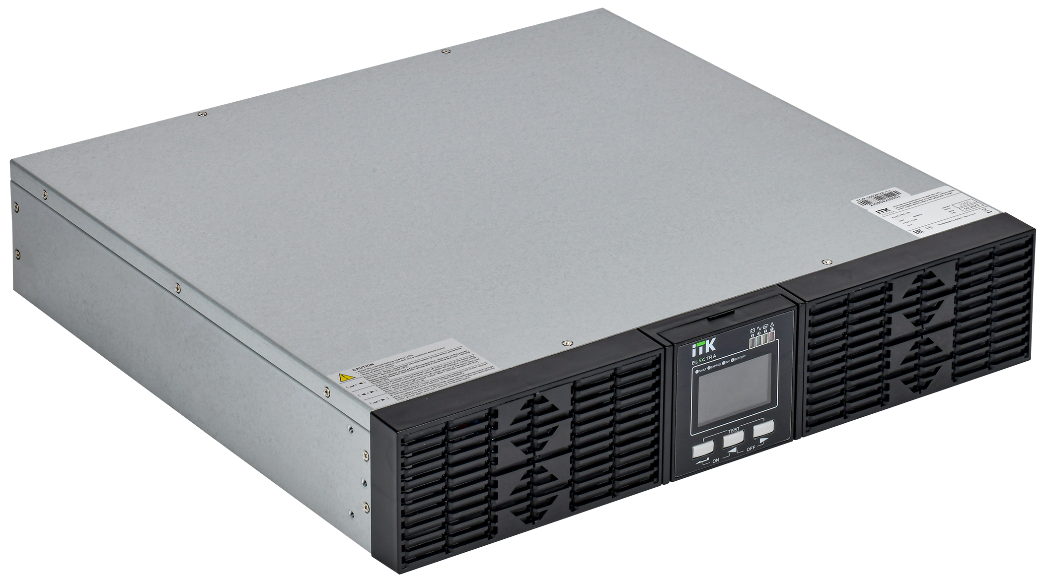 ITK ELECTRA OR ИБП однофазный онлайн 2кВА/2кВт 2U LCD дисплей 72VDC 6хС13 без АКБ с регулируемым зарядным устройством USB EPO RS232 SNMP слот Rack/Tower