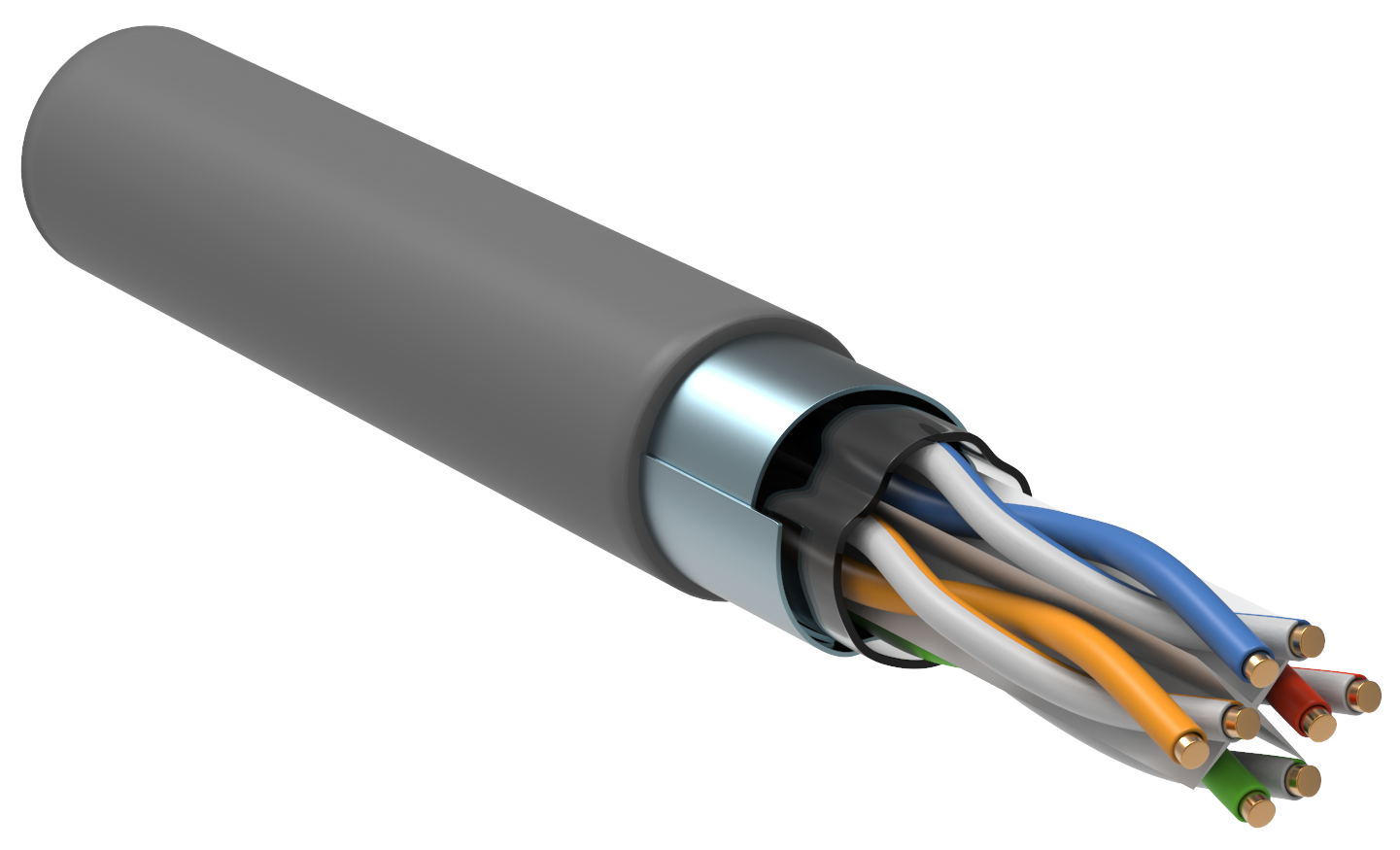 ITK Витая пара F/UTP кат.6 4x2х23AWG solid LSZH нг(А)-HF серый (305м)