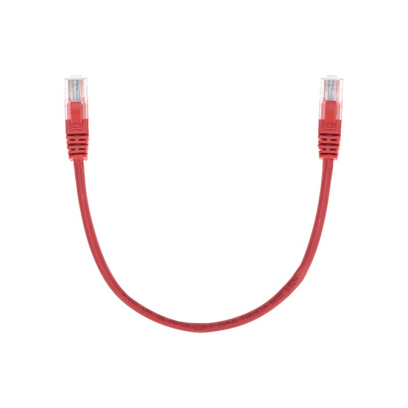 Шнур коммутационный патч-корд U/UTP, CAT 5e, RJ45-RJ45, 26AWG, LSZH, красный, 0,3м REXANT