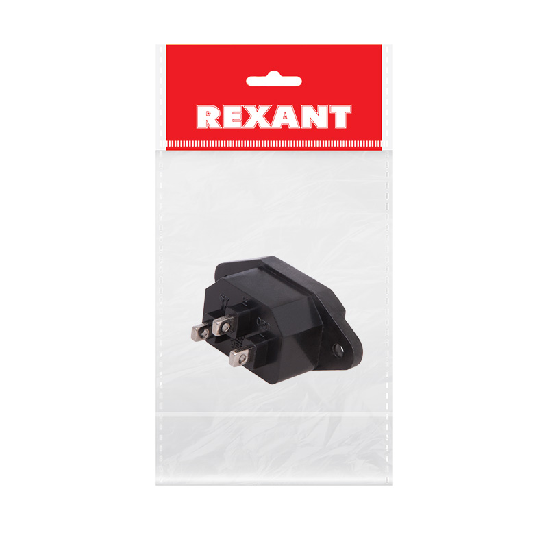 Сетевое гнездо на корпус (1 шт.) (пакет БОПП) REXANT