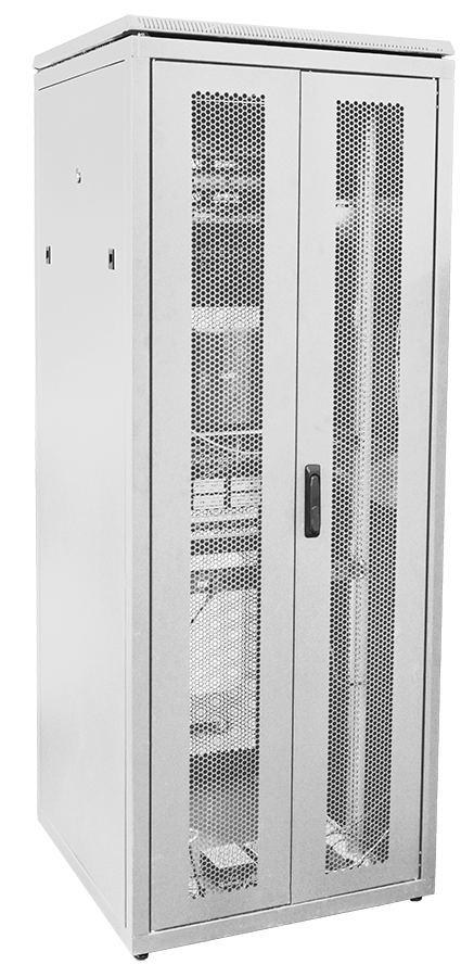 ITK LINEA N Шкаф сетевой 19" 28U 800х800мм двери передняя перфорированная задняя двустворчатая перфорированная серый
