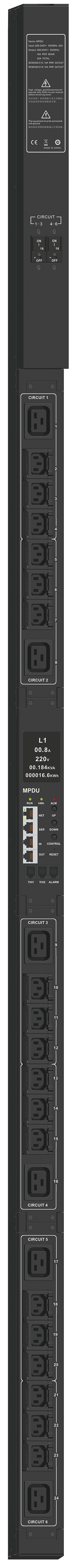 ITK ADMIN PDU с общим мониторингом PV1412 1Ф 32А 21С13 3С19 кабель 3м IEC60309