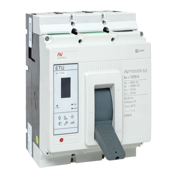 Выключатель автоматический в литом корпусе AV-POWER-5/3 1250А 70кА ETU6.0 EKF