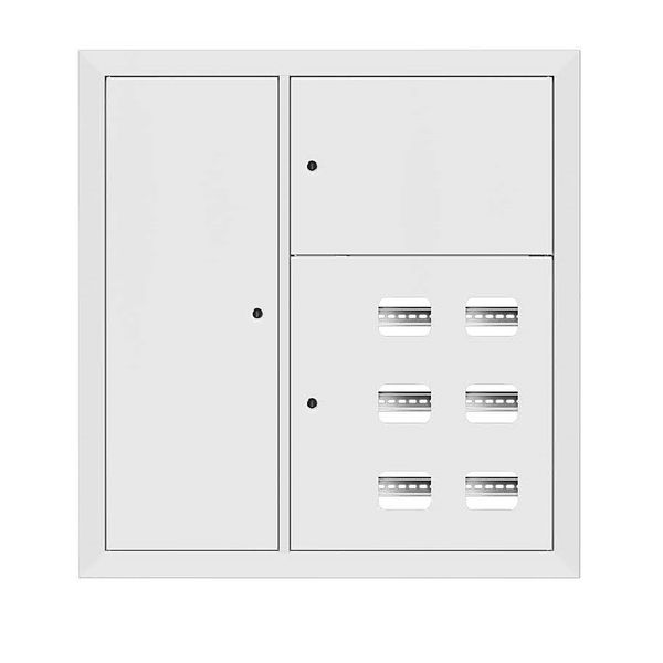 Щит этажный 6 кв. RAL9003 со слаботочным отсеком слева (1000x950x150) EKF PROxima