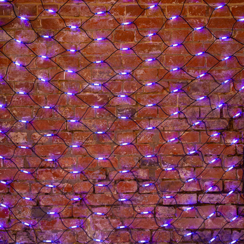 Гирлянда светодиодная Сеть 2x4м 560 LED БЕЛЫЙ/СИНИЙ черный каучук IP67 постоянное свечение 230В блок в комплекте NEON-NIGHT