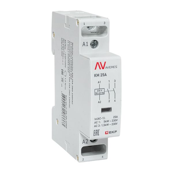 Контактор модульный КМ 25А 2NO 230В АС (1 мод.) AVERES EKF