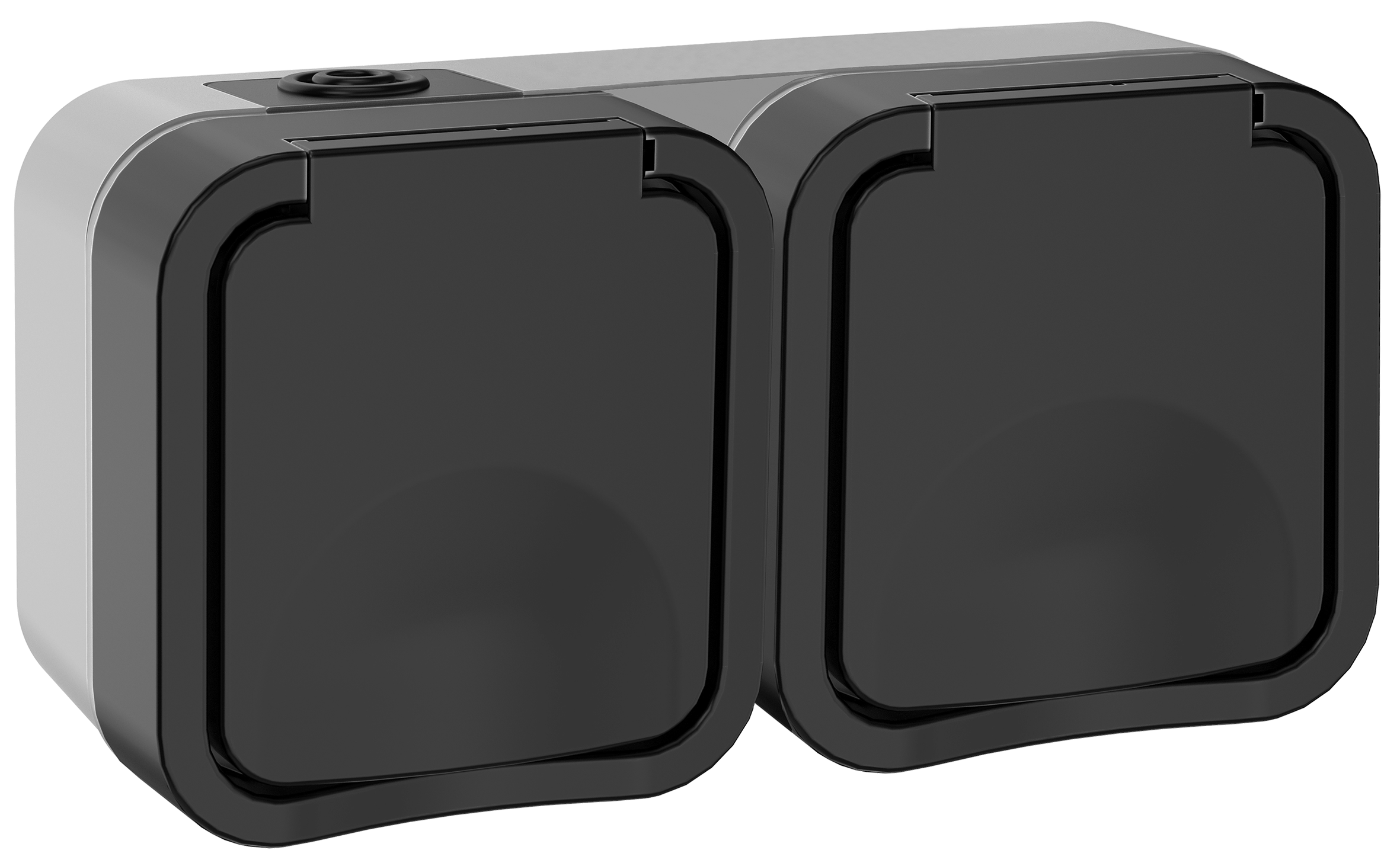 TORS Розетка 2-местная горизонтальная 16А IP55 TS122 графит IEK