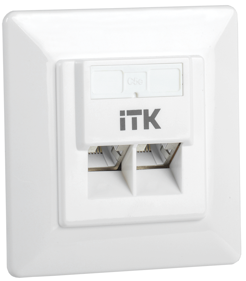 ITK Внутренняя информационная розетка RJ45 кат.5E FTP 2 порта