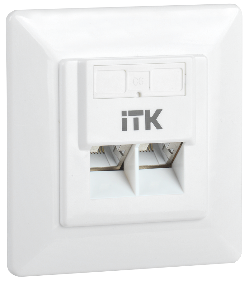ITK Внутренняя информационная розетка RJ45 кат.6 FTP 2 порта