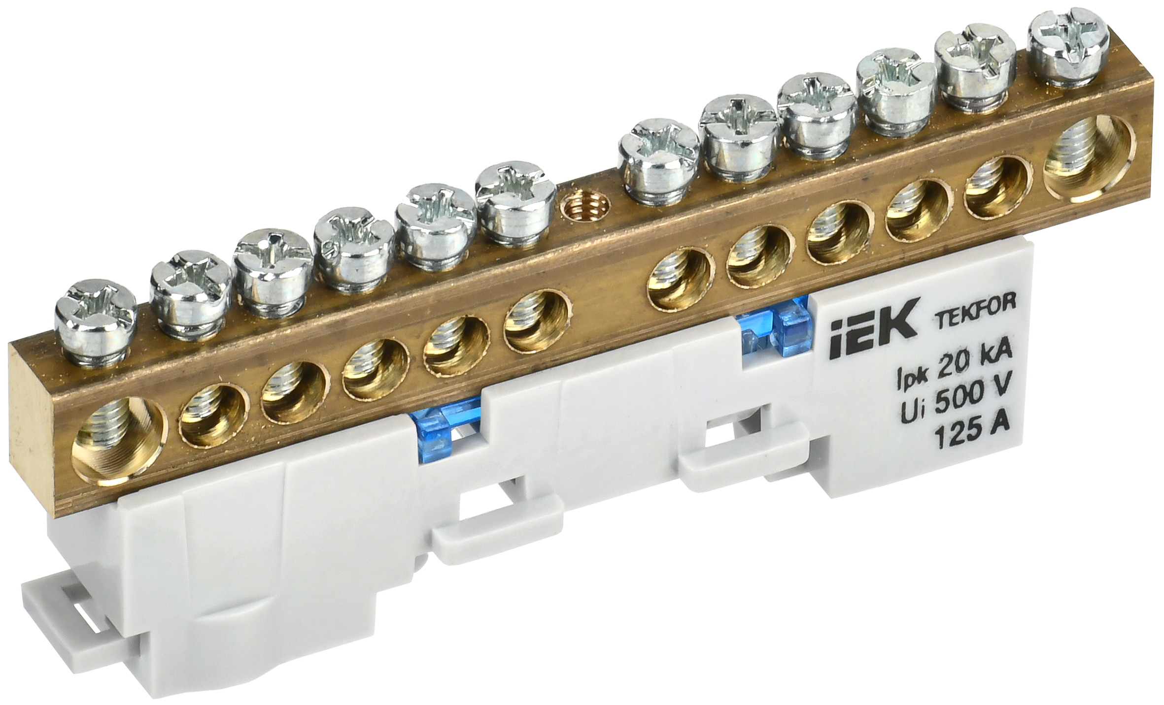 TEKFOR Шина N "ноль" неизолированная на универсальном держателе 8х12-12-С IEK