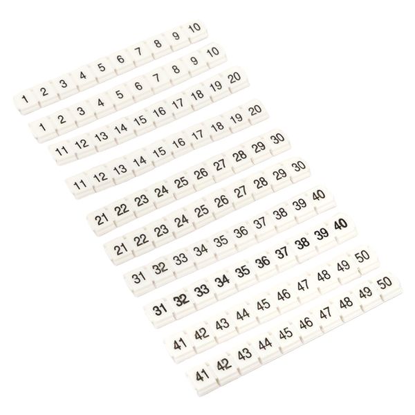 Маркеры для ST/Push-in 2,5 с нумерацией 1-50 для крепления сбоку (100 шт.) EKF