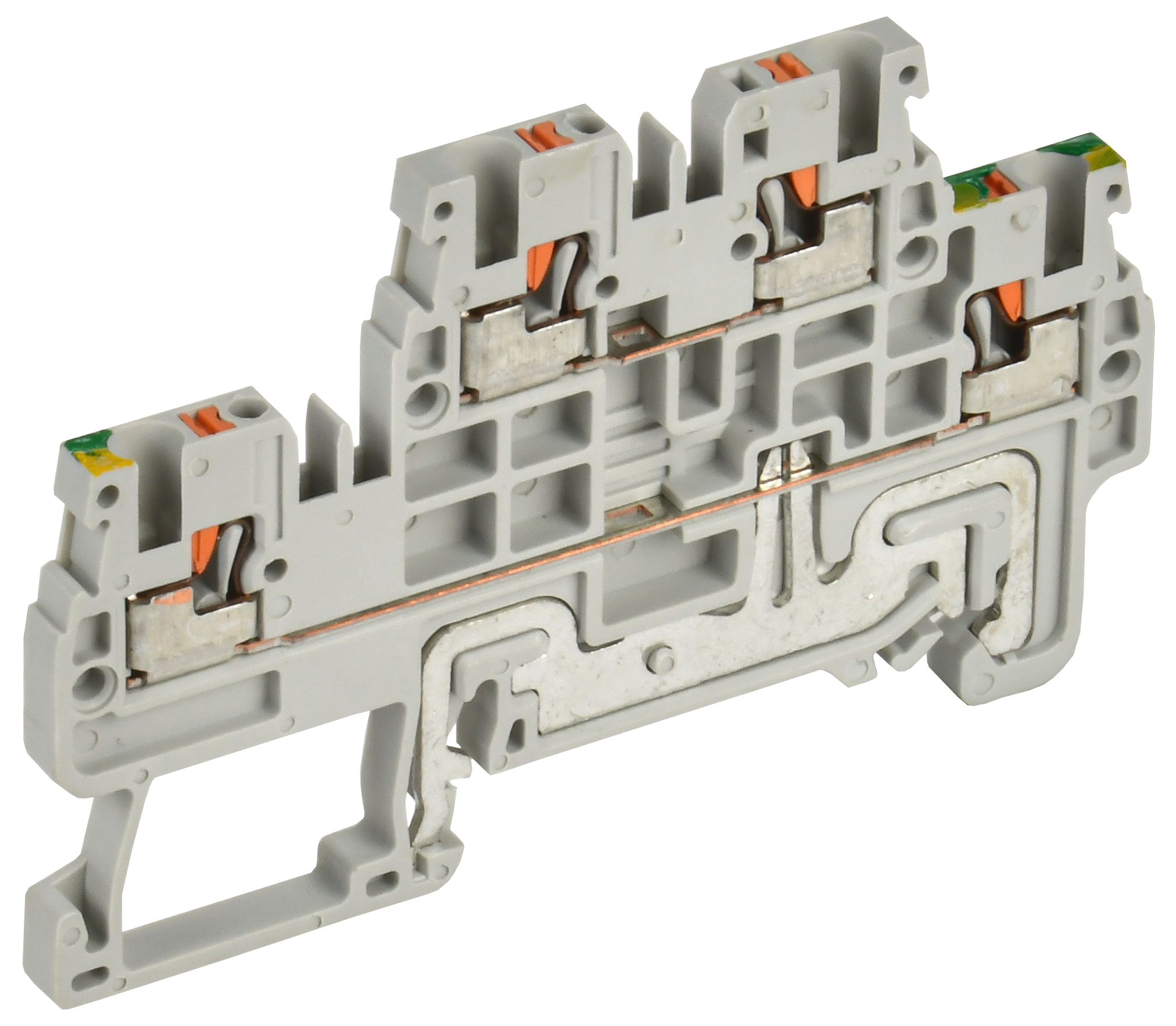 ARMAFIX Клемма пружин. Push-in CP-ML-PEN 2 ур. земля-низ 1,5мм2 серая IEK