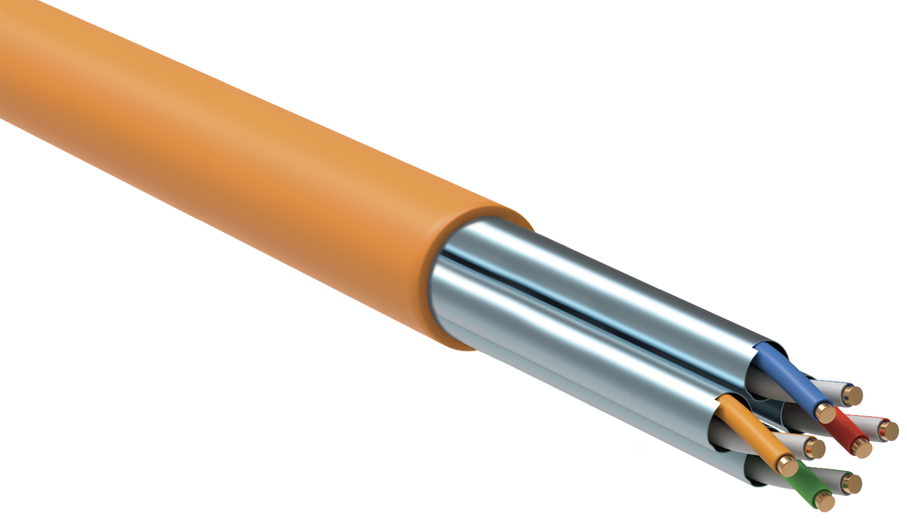 ITK Витая пара U/FTP кат.6A 4х2х23AWG solid LSZH нг(А)-HF оранжевый (305м)