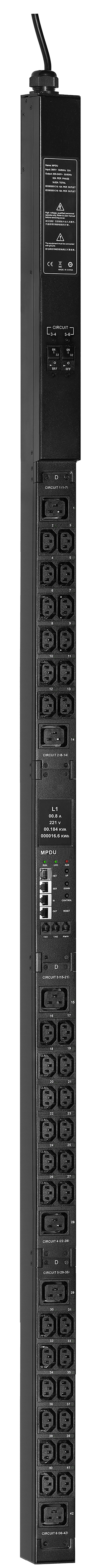 ITK ADMIN PDU с мониторингом PV1212 1Ф 32А 36С13 6С19 кабель 3м IEC60309