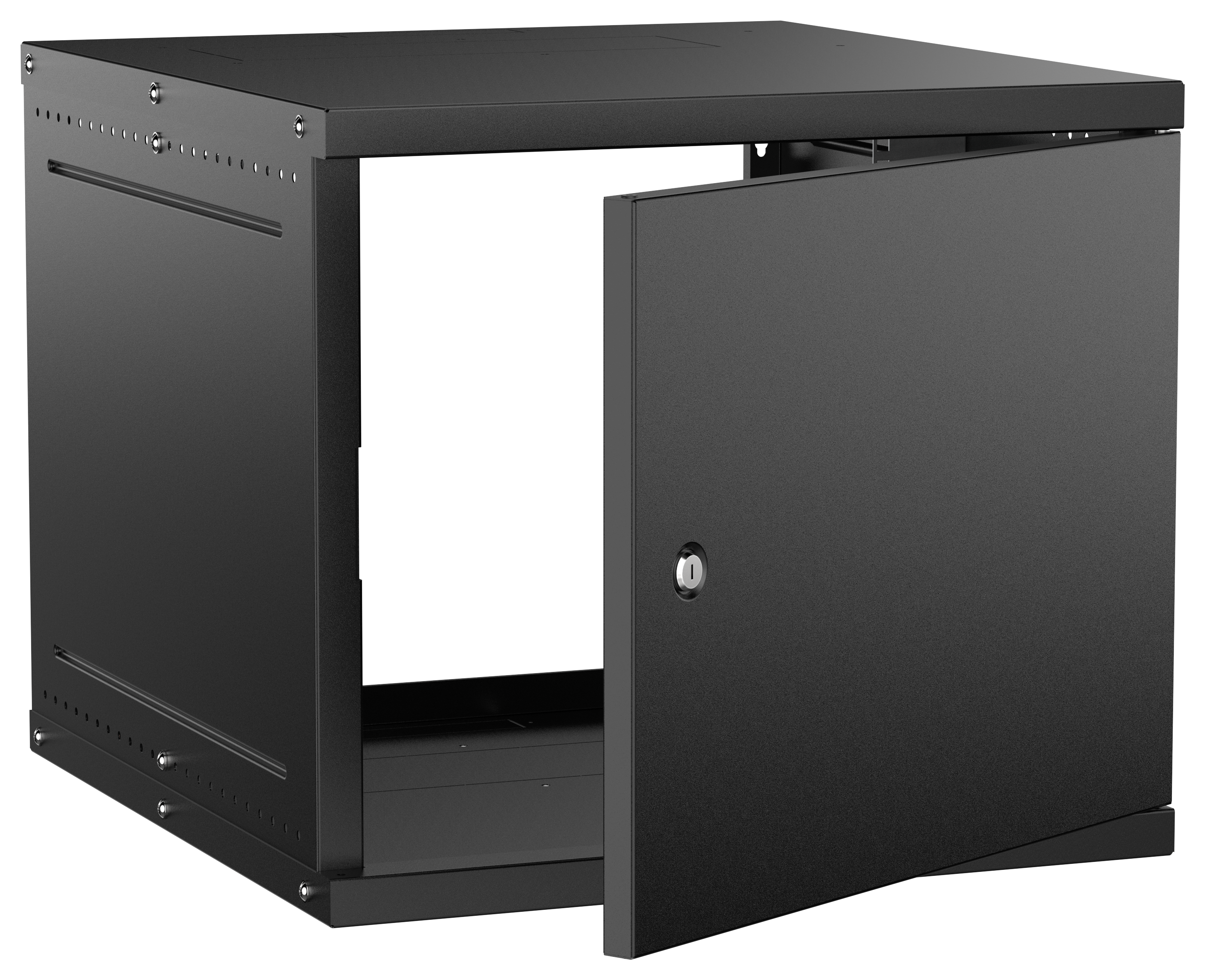 Шкаф настенный 19" 9U 600х650мм металлическая дверь черный GENERICA