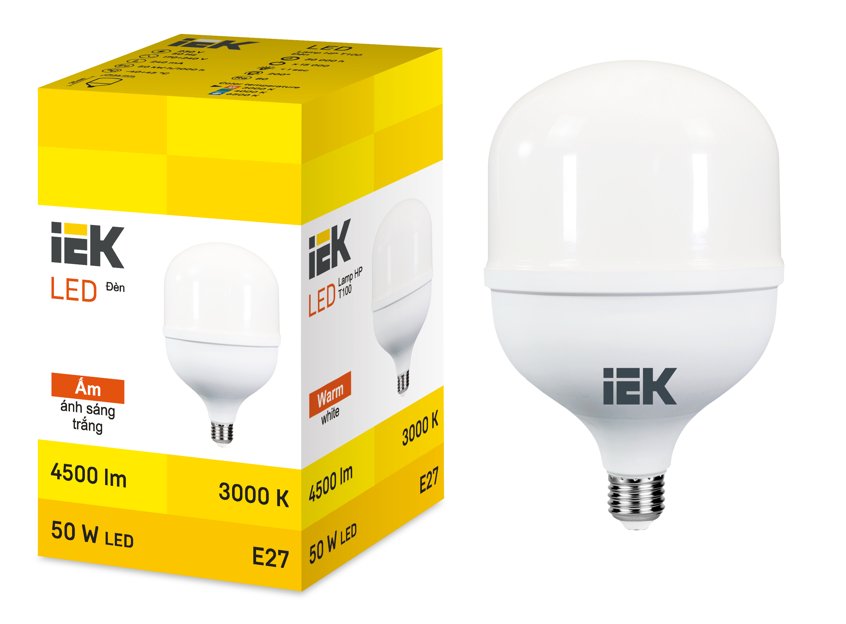 LED HP T100 50W 3000K E27 IEK