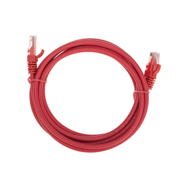 Шнур коммутационный патч-корд U/UTP, CAT 6, RJ45-RJ45, 26AWG, LSZH, красный, 2м REXANT