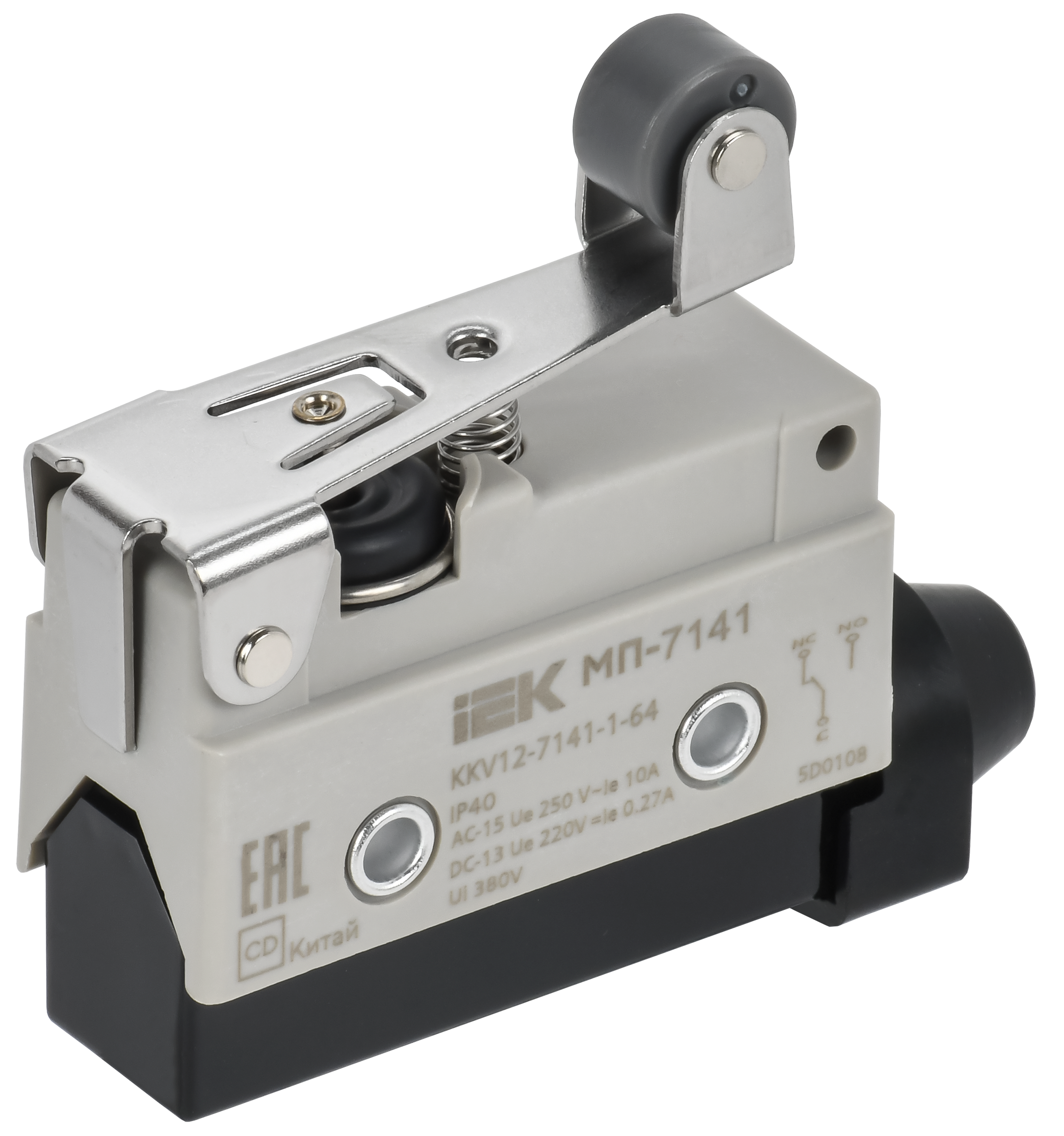 Микропереключатель концевой МП-7141 укороченный рычаг с роликом IP40 IEK