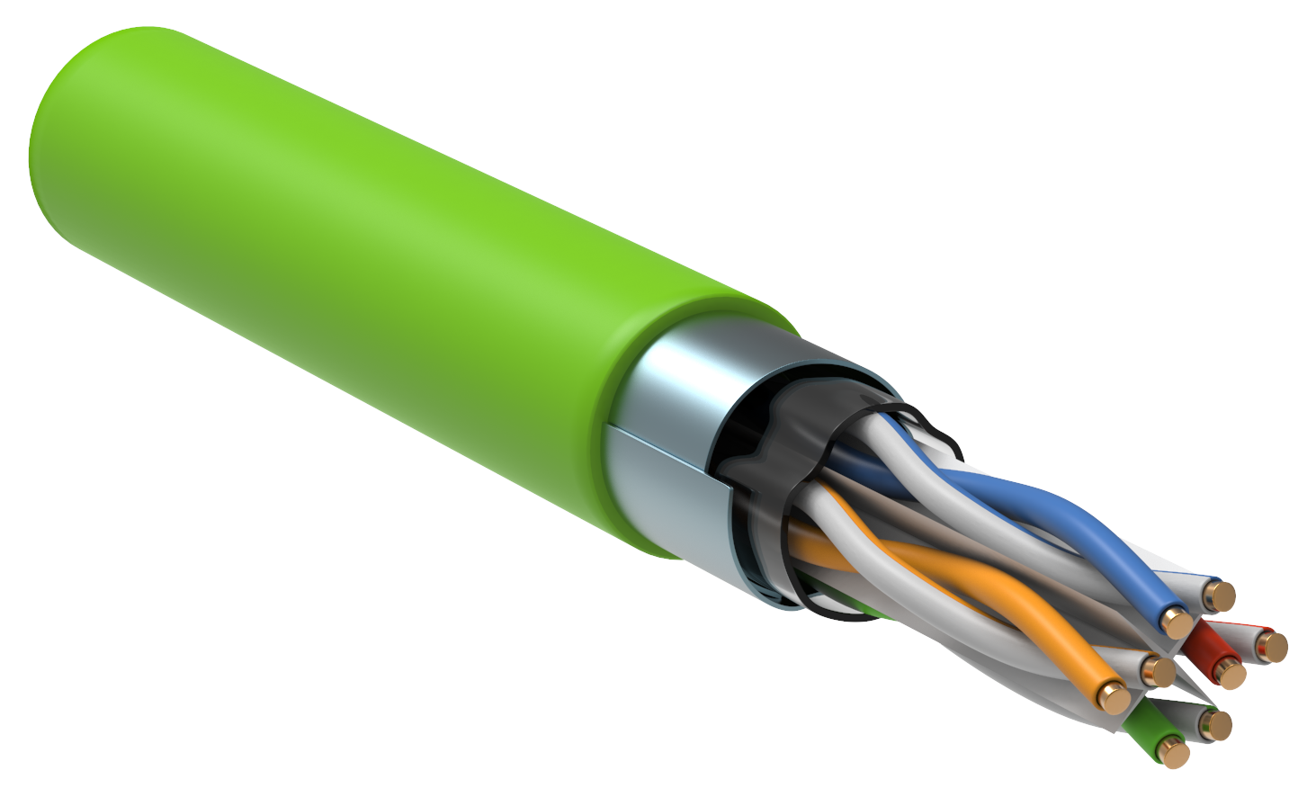 ITK Витая пара F/UTP кат.6 4х2х23AWG solid LSLTx нг(А)-LSLTx зеленый (305м)