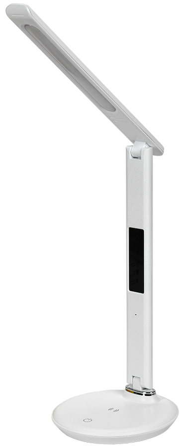 Светильник светодиодный настольный 2011 7Вт на подставке QI-заряд USB-выход кожа белый IEK