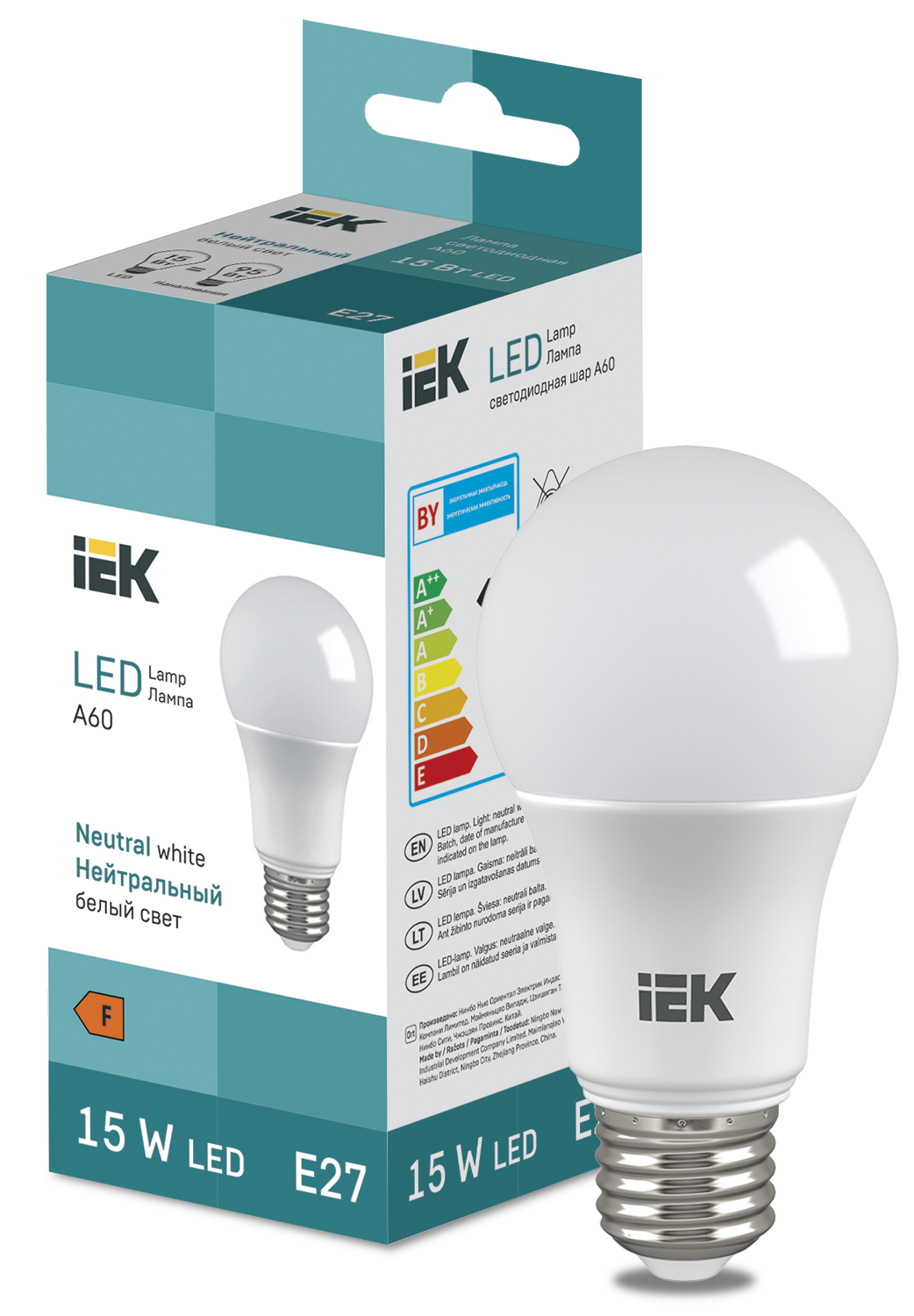 LED Bulb A60 1500lm 4000K E27 IEK
