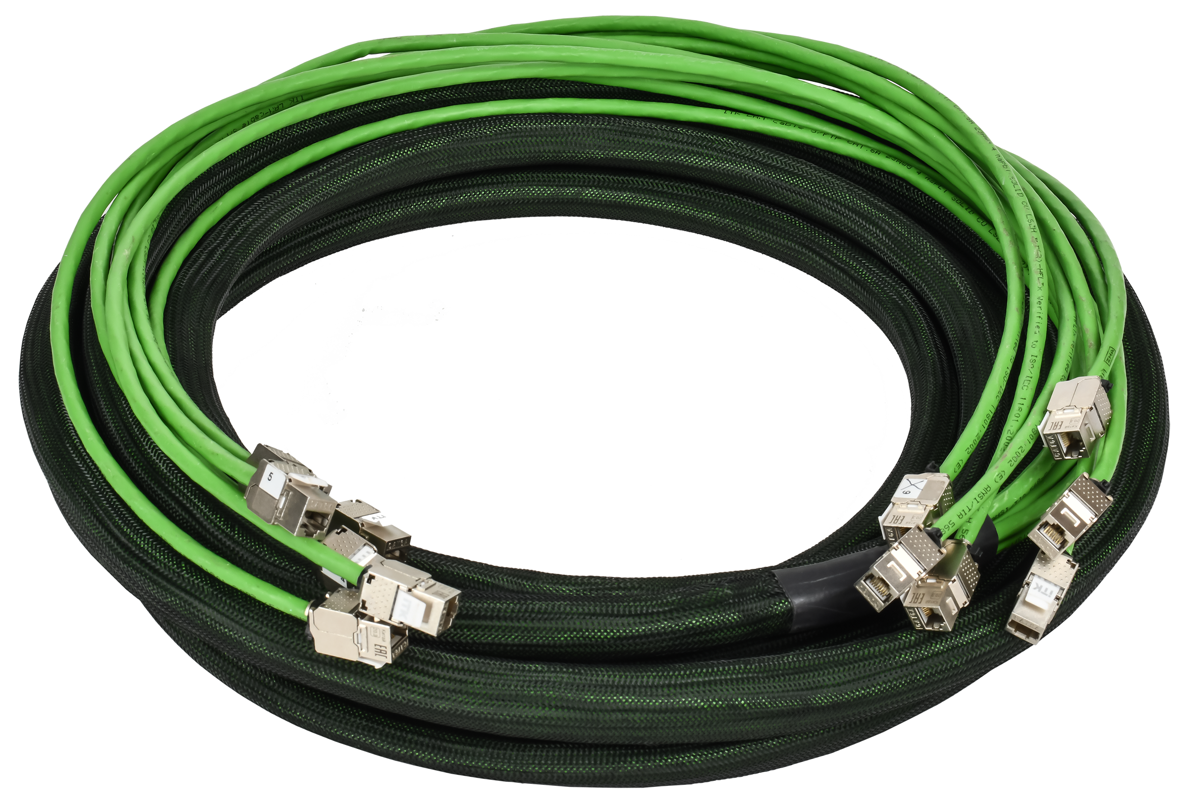 ITK Сборка кабельная 6хRJ45-6хRJ45 модуль Keystone Jack -модуль Keystone Jack кат.6 F/UTP LSZH 16м