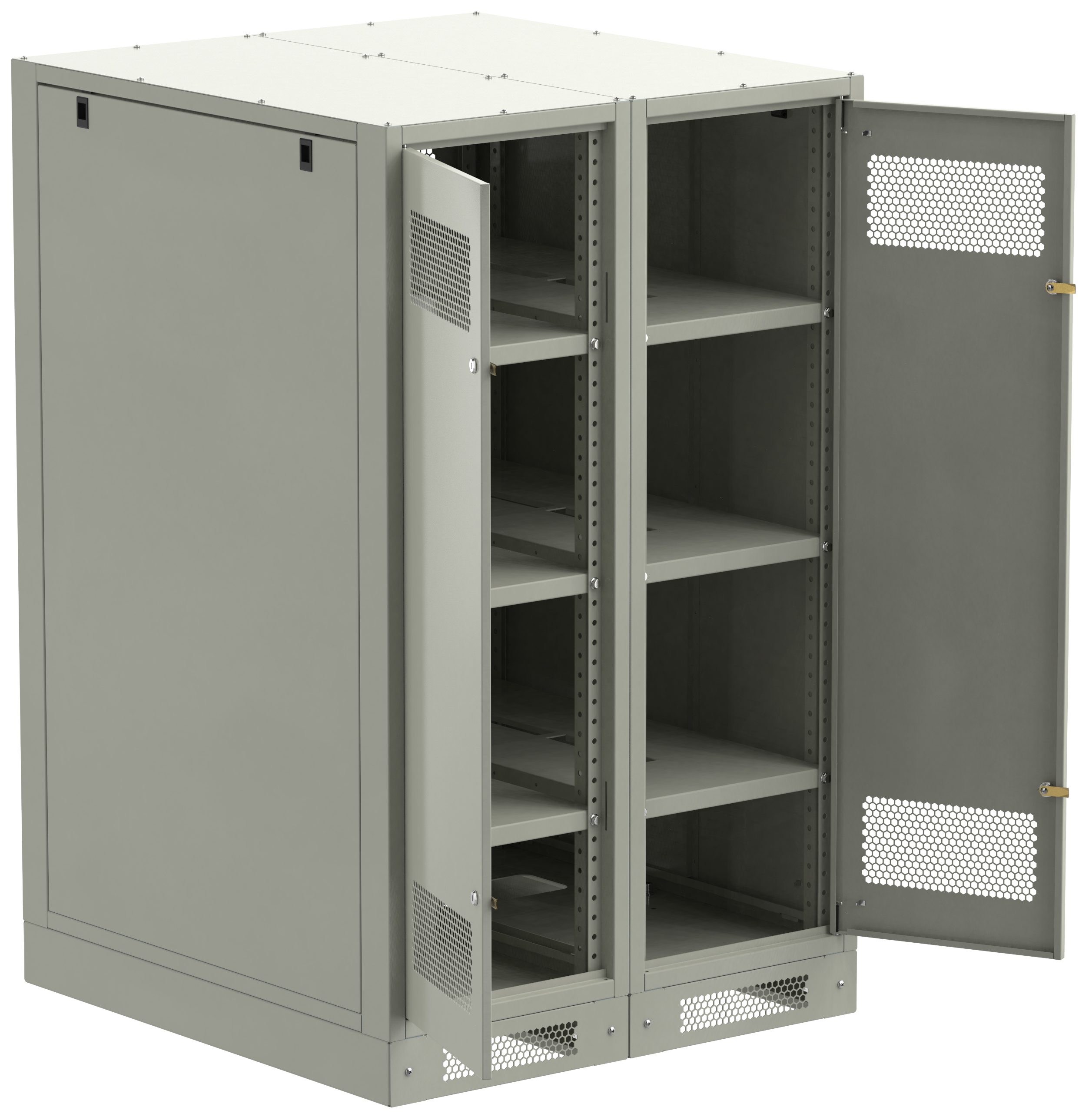 ITK LINEA B Шкаф аккумуляторный (пустой) 1450х900х950мм двустворчатая металлическая дверь серый