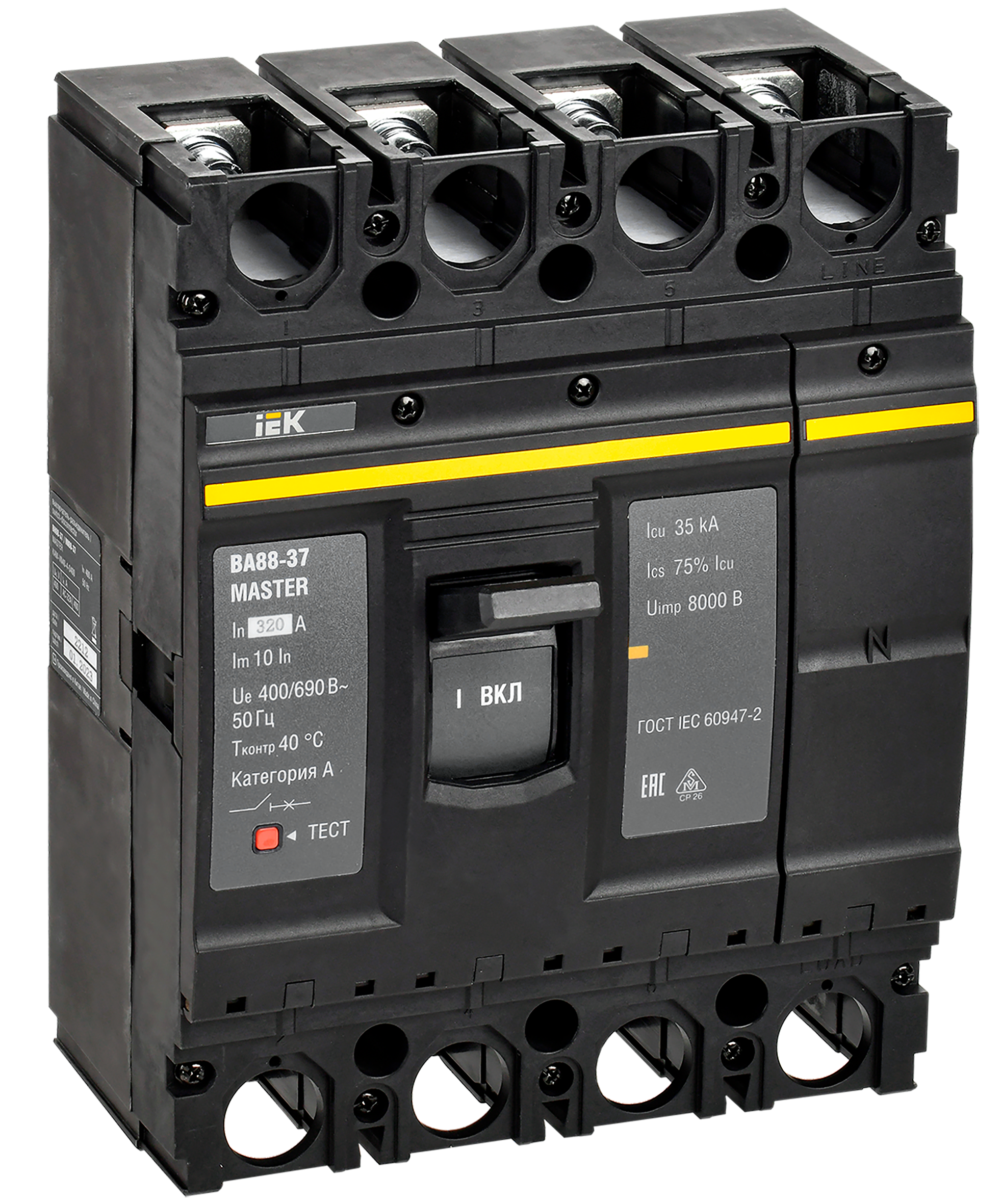 Выключатель автоматический ВА88-37 4P 320А 35кА MASTER IEK