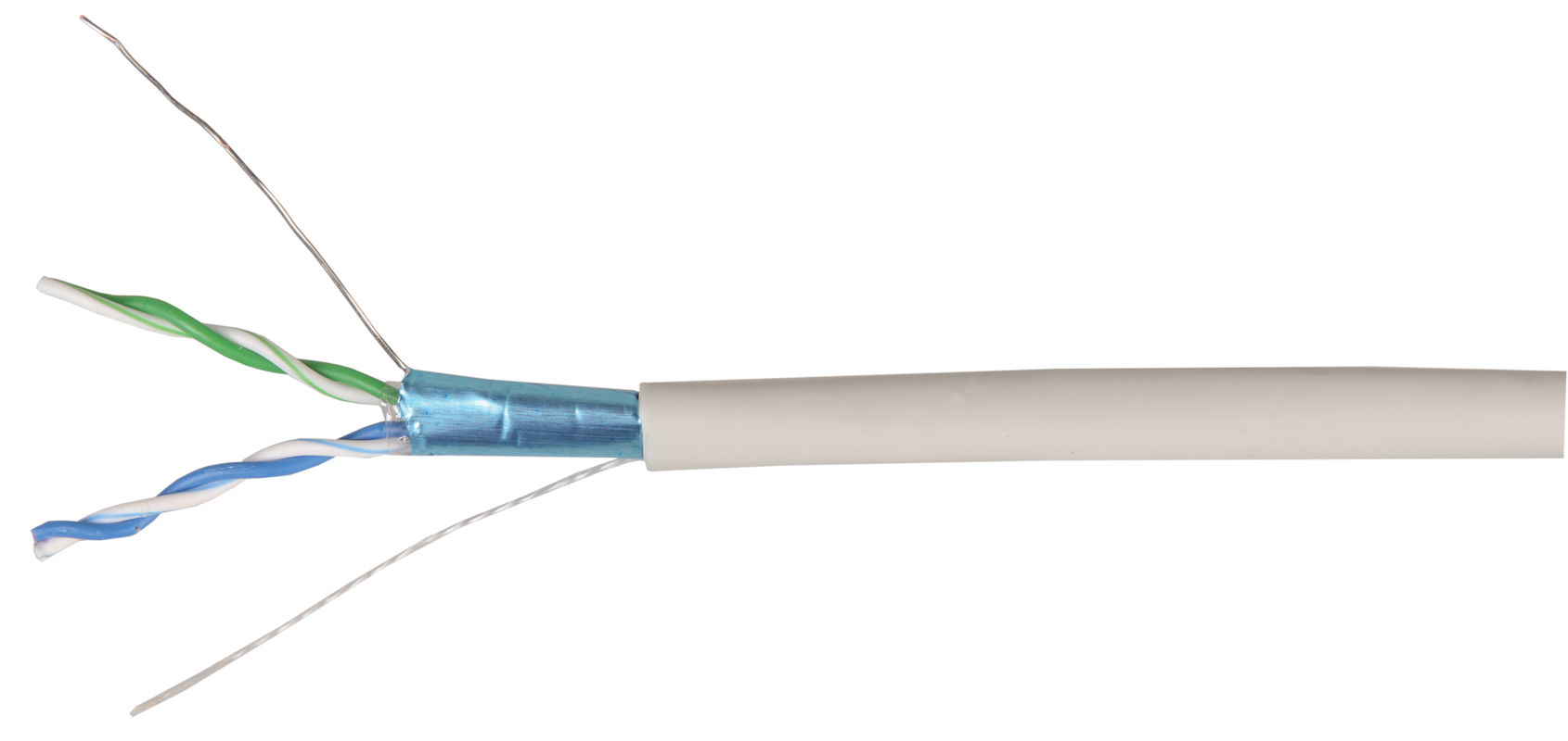 ITK Кабель связи витая пара ШПД F/UTP кат. 5E 24AWG 2 пары solid LSZH 500м белый