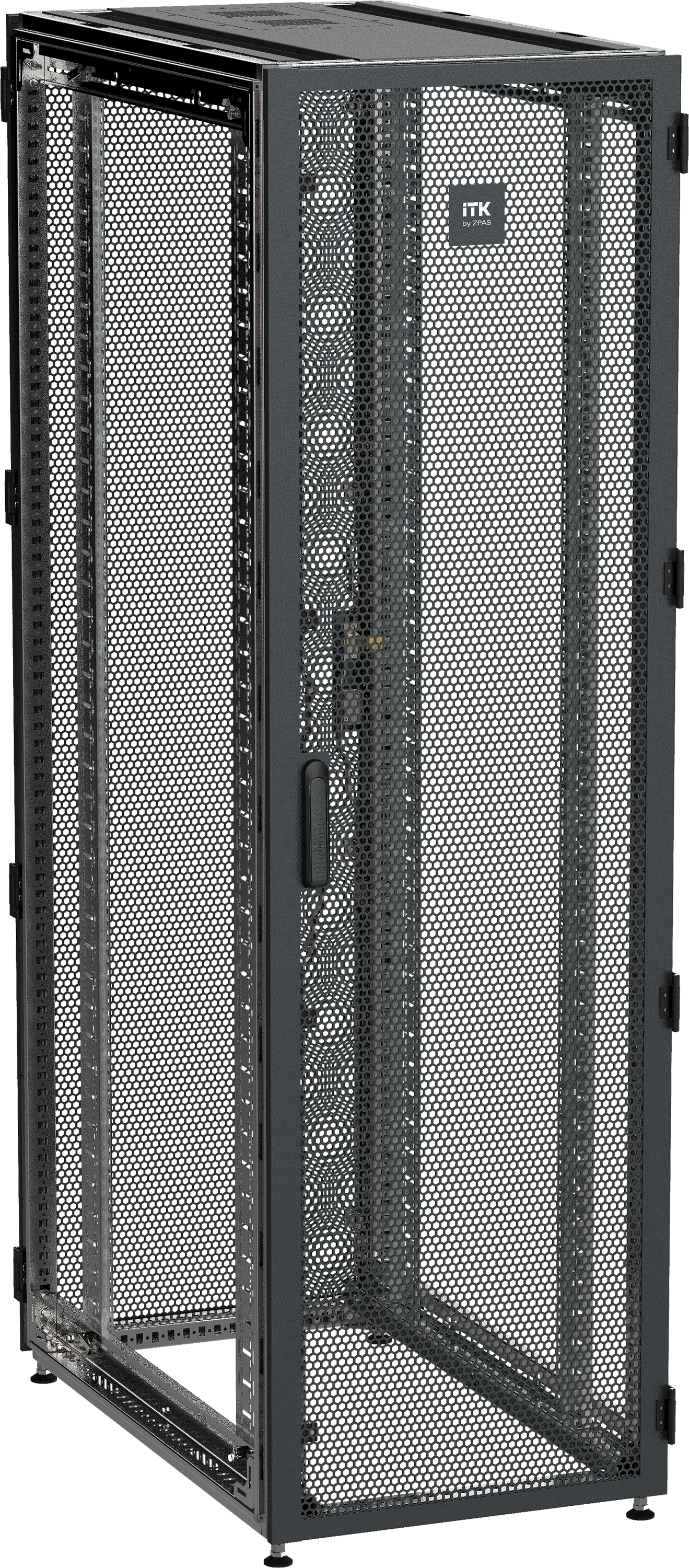 ITK by ZPAS Шкаф серверный 19" 47U 600х1000 одностворчатые перфорированные двери черный РФ