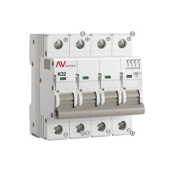 Выключатель автоматический AV-6 DC 4P 32A (K) 6kA EKF AVERES