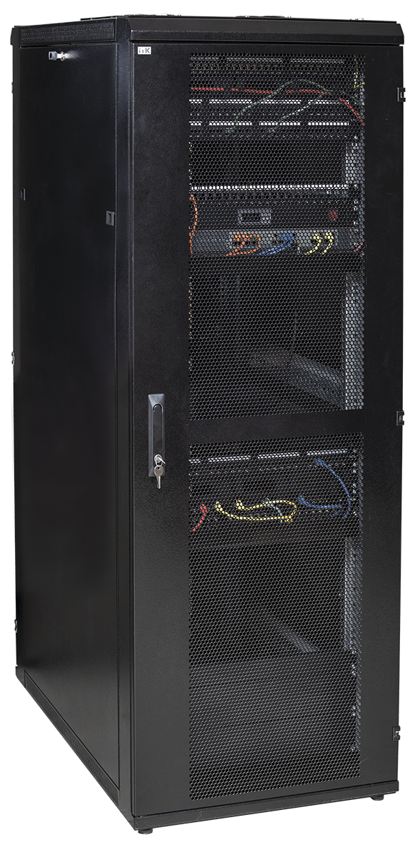ITK Шкаф серверный 19" LINEA S 24U 600х1000мм перфорированные передняя и задняя двери черный (место 2 из 3)
