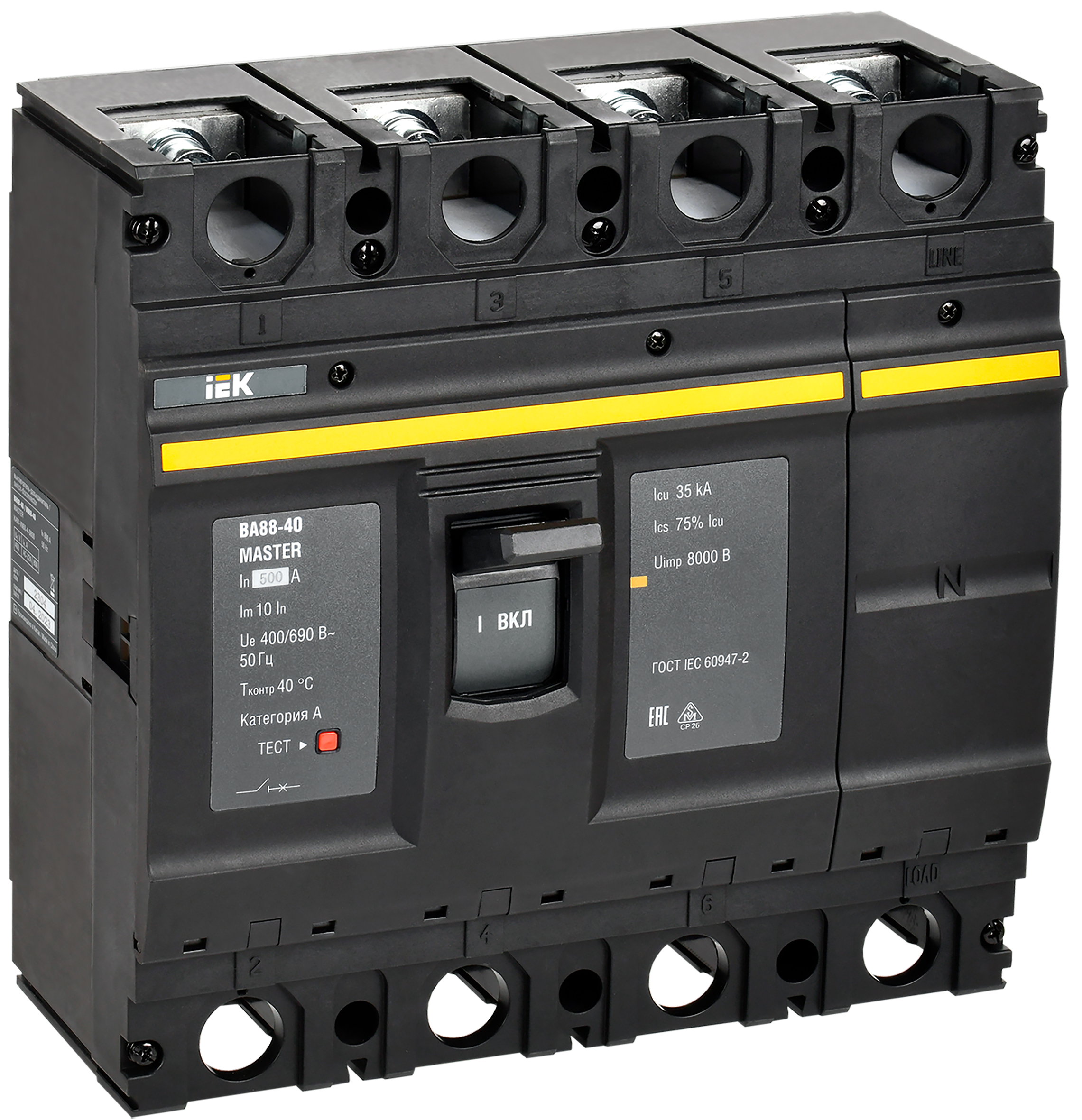Выключатель автоматический ВА88-40 4P 500А 35кА MASTER IEK
