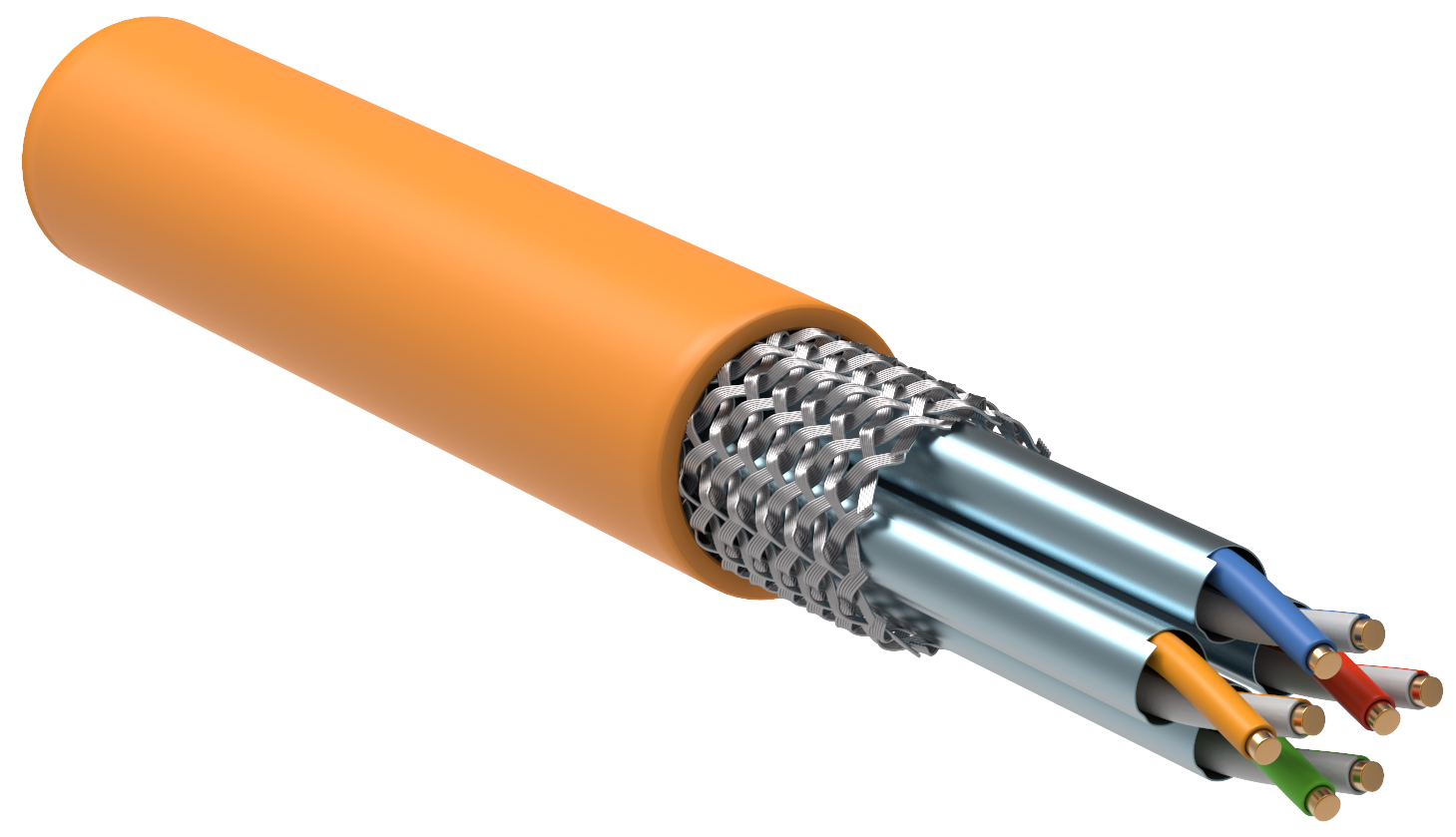 ITK Витая пара S/FTP кат.8.1 4х2х23AWG solid LSZH нг(А)-HF оранжевый (305м)