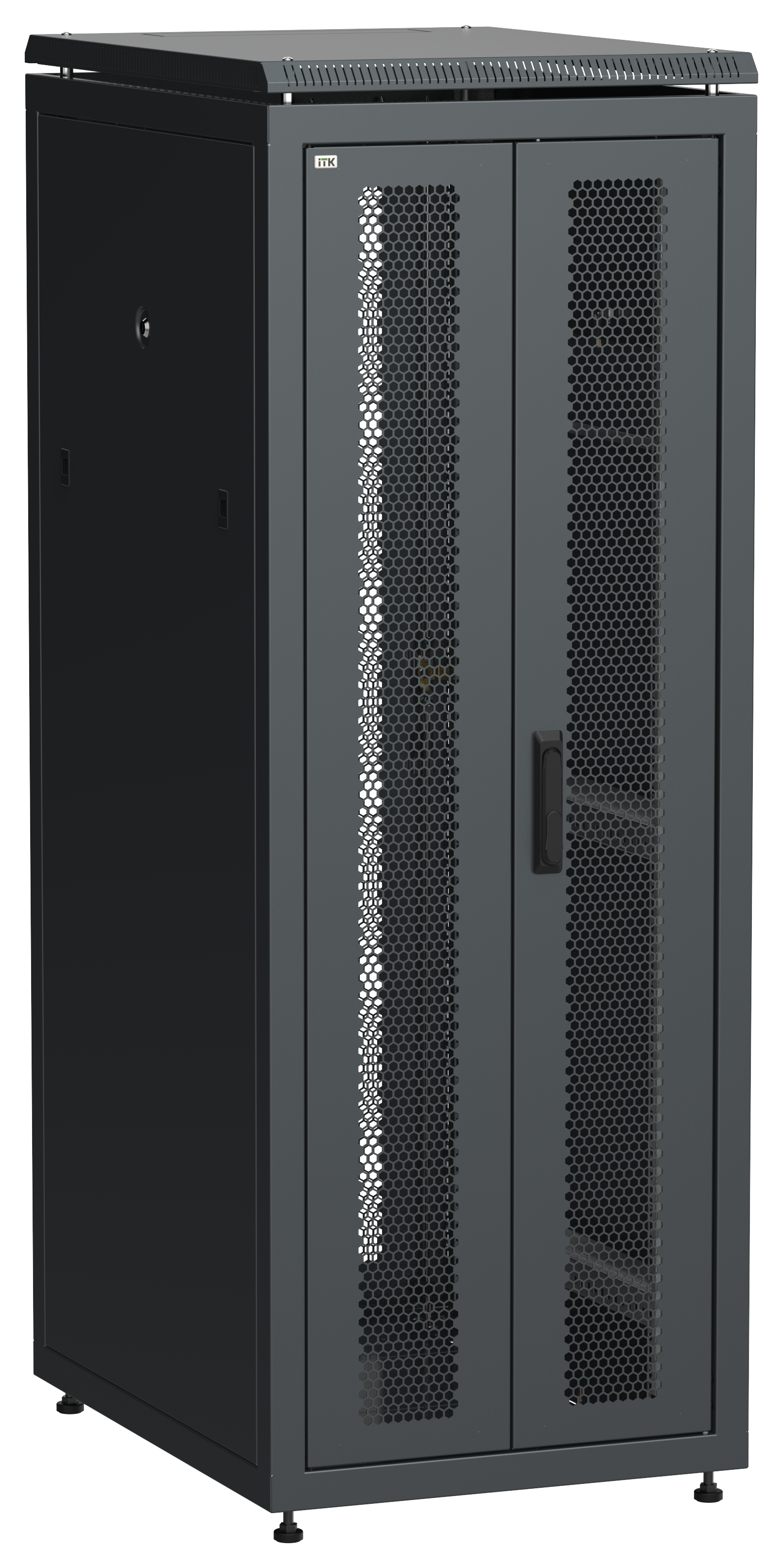 ITK LINEA N Шкаф сетевой 19" 33U 600х800мм двери передняя перфорированная задняя двустворчатая перфорированная черный