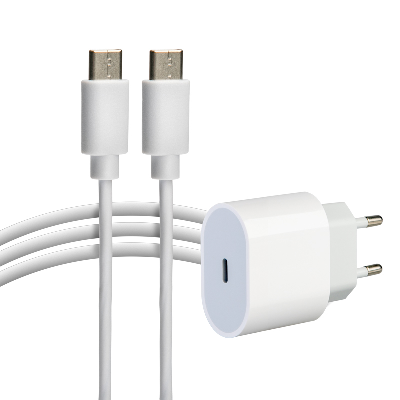 Сетевое зарядное устройство USB-C, 20Вт в комплекте с кабелем USB-C – USB-C REXANT
