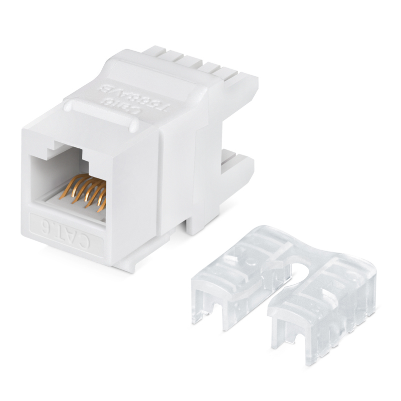 Модуль Keystone Jack RJ-45 CAT 6 неэкранированный 110 IDC тип 180 градусов, белый REXANT