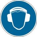 Знак наклейка M03 "Работать в защитных наушниках" (200x200) ГОСТ 12.4.026-2015 EKF PROxima
