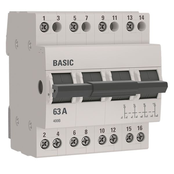 Трехпозиционный переключатель 4P 63А Basic