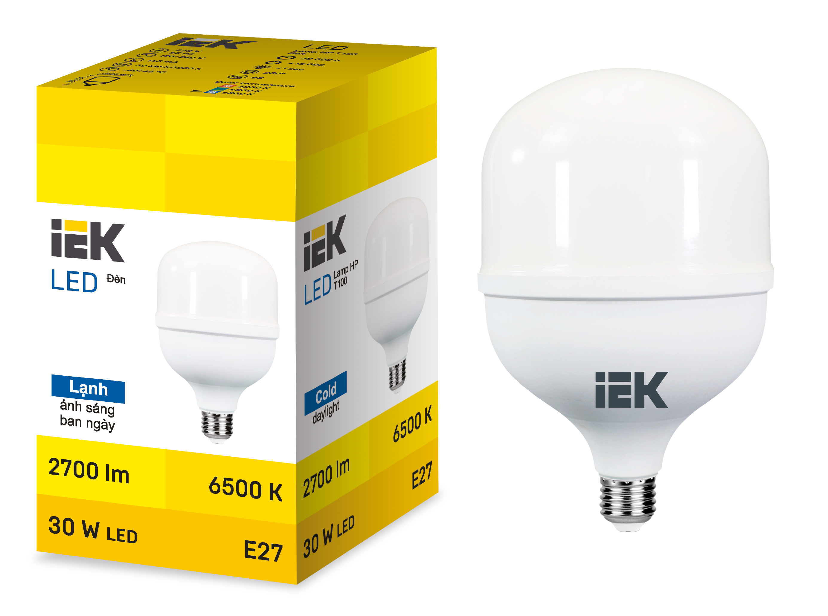 LED HP T100 30W 6500K E27 IEK